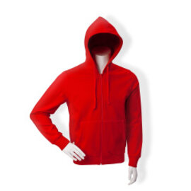 Kapuzen-Sweatshirt, rot, mit durchgehendem Reißverschluss