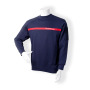 Sweatshirt, navyblau mit rotem Streifen